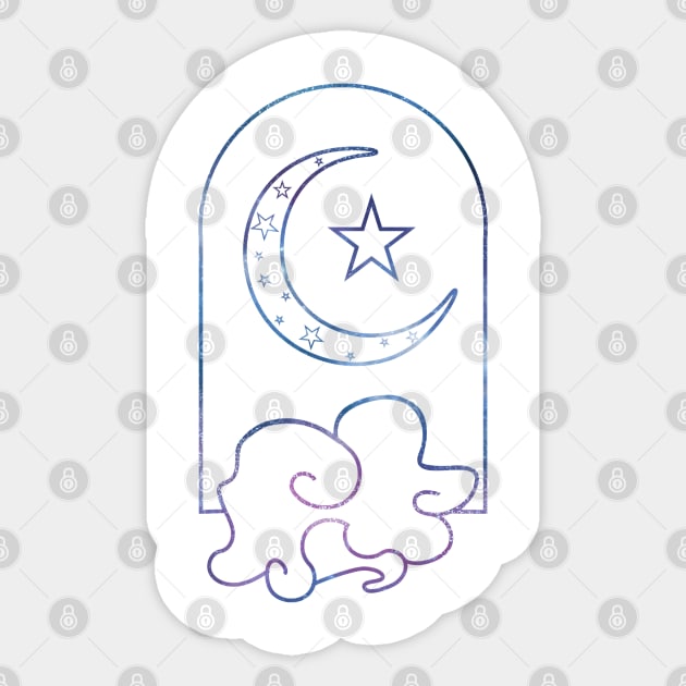 Starry Glitter Midnight Moon Sticker by CelestialDezign